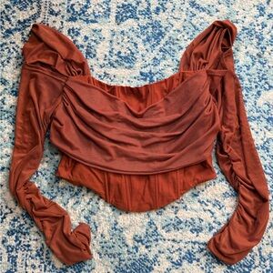Rust Long Sleeve Going Out Top